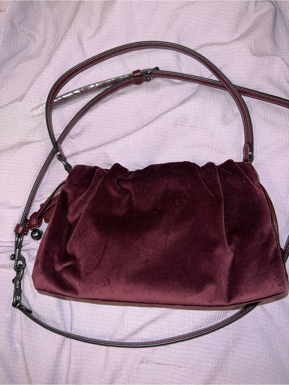Coach Velvet Shoulder Bag in Deep Wine - Picture 3 of 11